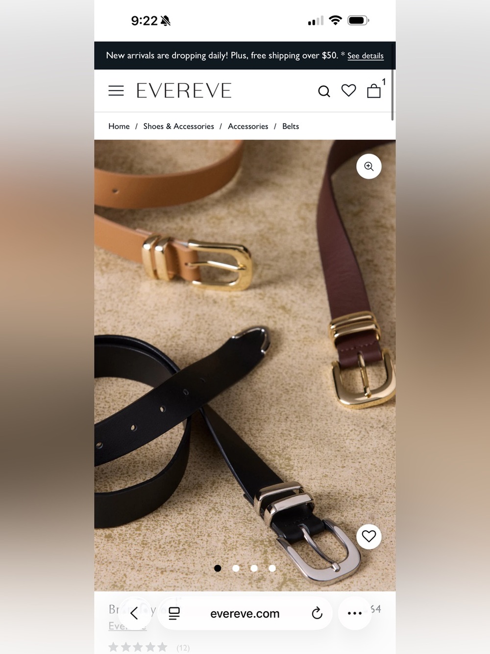 Evereve Vivienne Buckle Belt